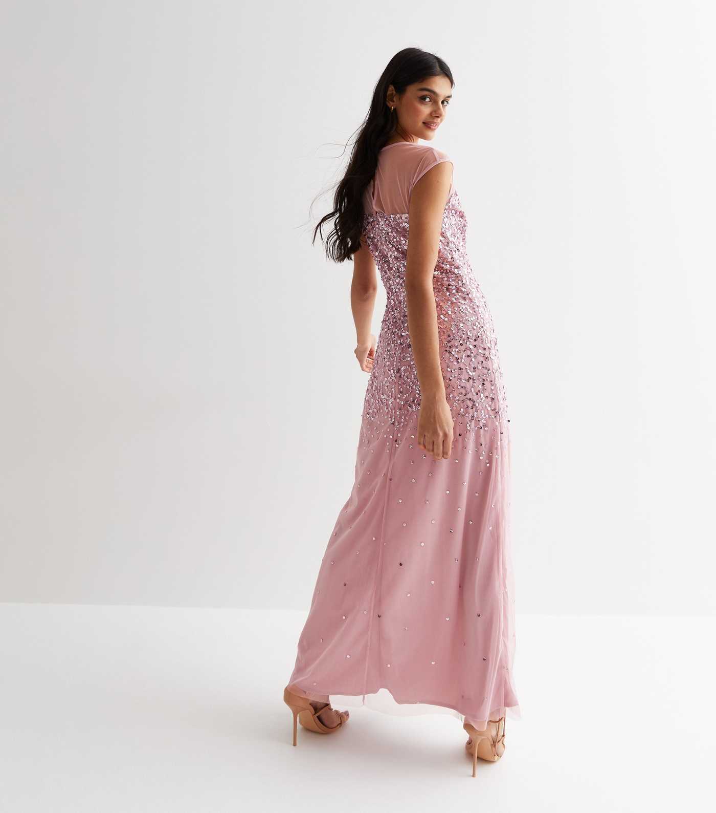 Pink Sequinned Maxi Dress
