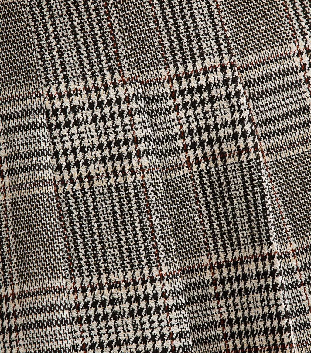 Black Check Pattern Pleated Mini Skirt