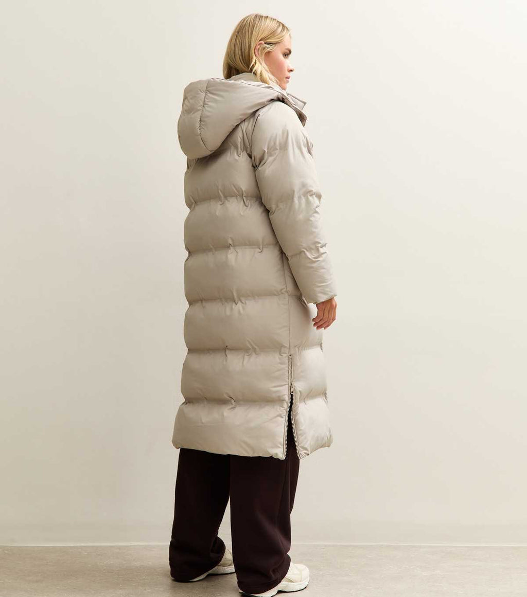 Mink Longline Hooded Puffer Coat