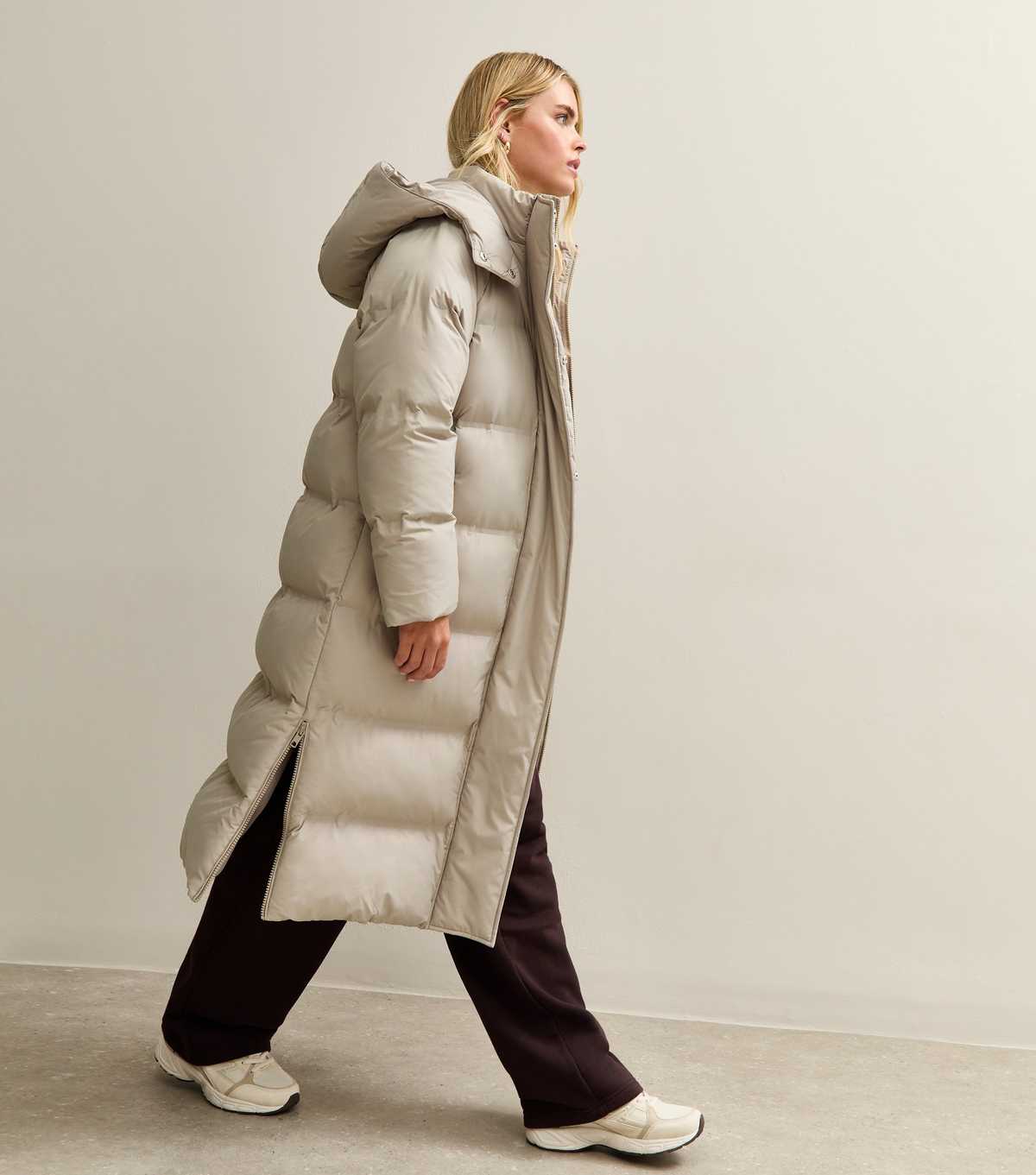 Mink Longline Hooded Puffer Coat
