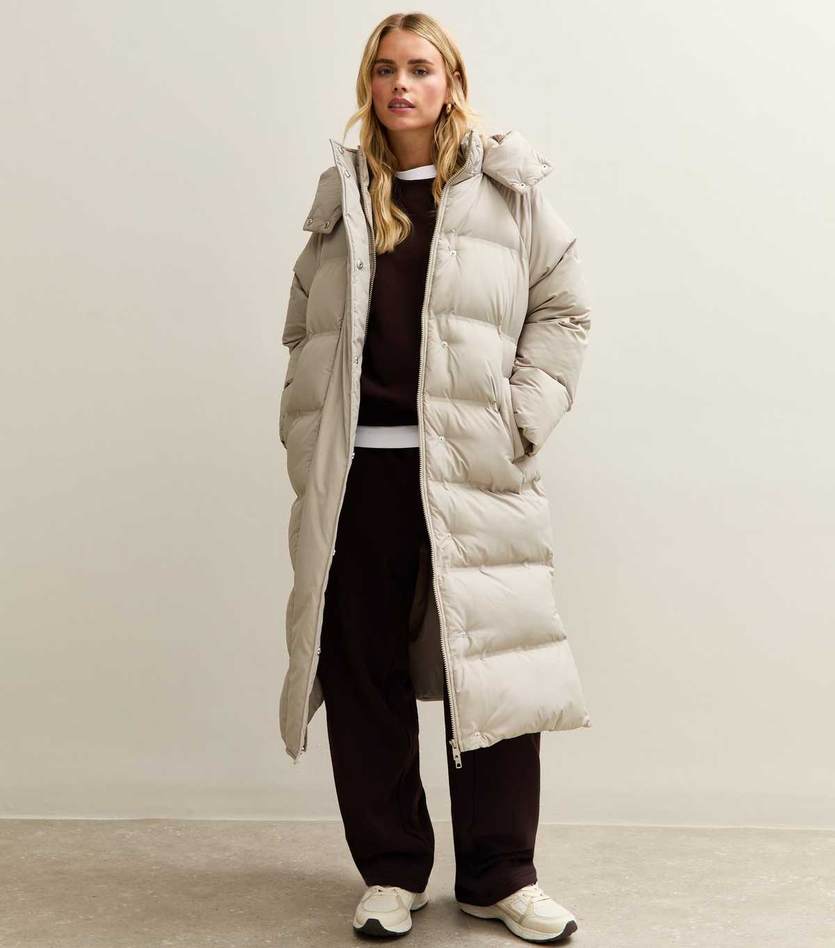 Mink Longline Hooded Puffer Coat